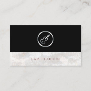 Violinist Bold Silver Violin Icon Elegant Business Card