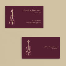 Violinist Burgundy Elegant Script Music Teacher