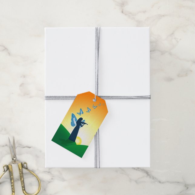 Violinist & Butterfly Gift Tags (With Twine)