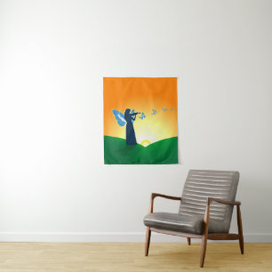 Violinist & Butterfly Tapestry