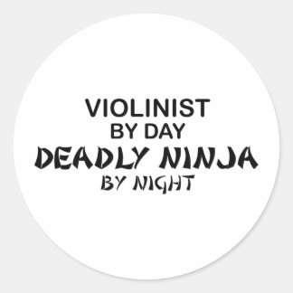 Violinist Deadly Ninja by Night Classic Round Sticker