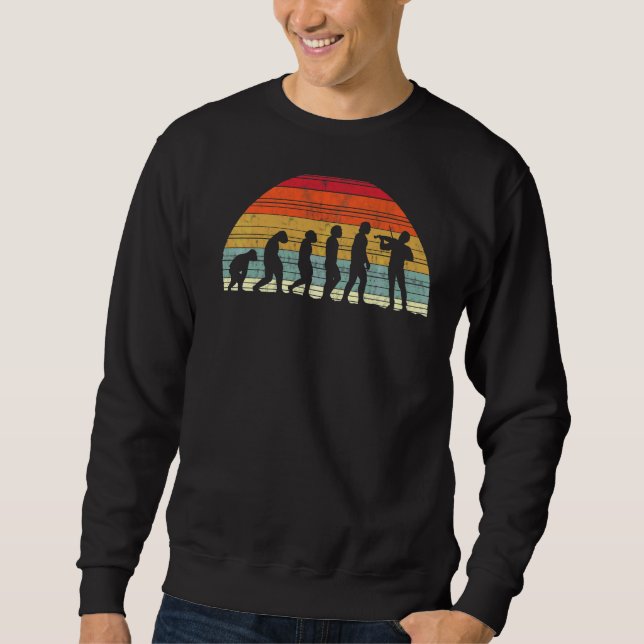 Violinist Evolution  Evolution Of Man Music Orches Sweatshirt (Front)