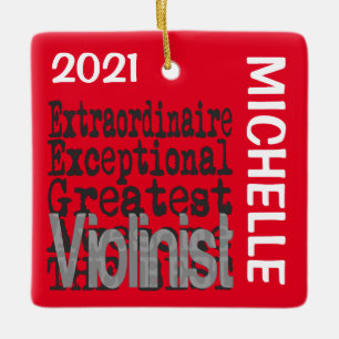 Violinist Extraordinaire CUSTOM Ceramic Ornament