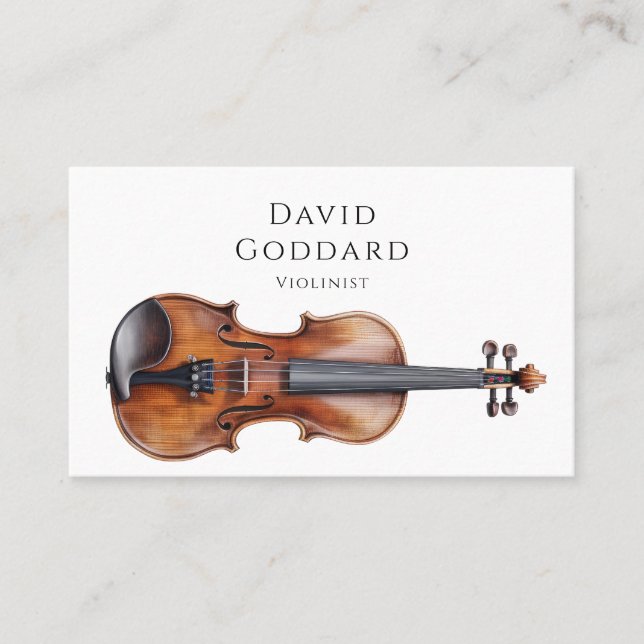 Violinist Floral Violin Music Teacher Musician Business Card (Front)
