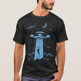 Violinist Novelty Ufo Alien Abduction Flying Sauce T-Shirt