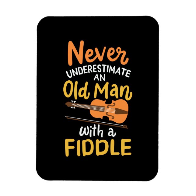 Violinist - Old Man with a Fiddle Magnet (Vertical)