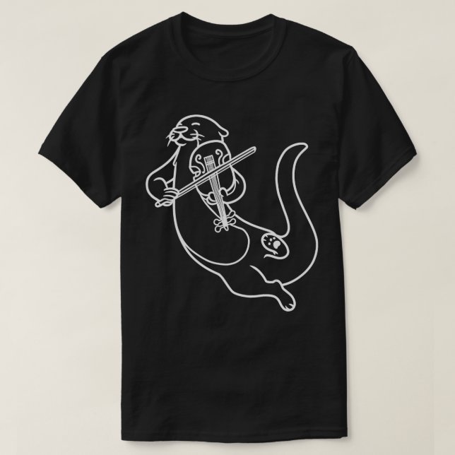 Violinist Otter Playing Violin Viola Music Practic T-Shirt (Design Front)