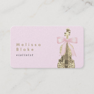 violinist pink bow business card