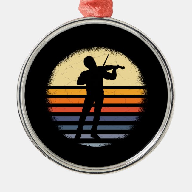 Violinist Retro Metal Tree Decoration (Front)