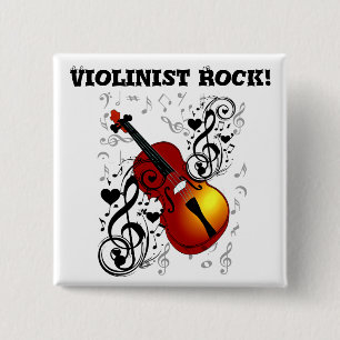 Violinist,Rock the House_ 15 Cm Square Badge