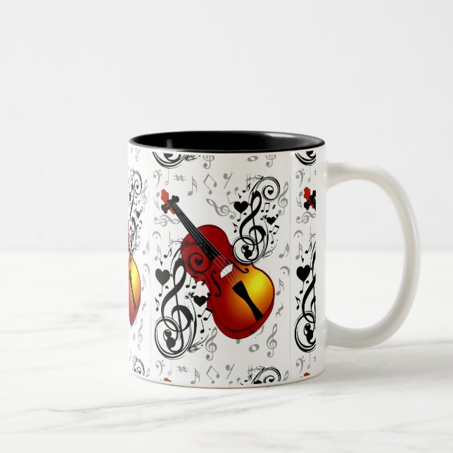 Violinist,Rock the House_ Two-Tone Coffee Mug (Right)