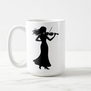 Violinist Silhouette Lady Coffee Mug