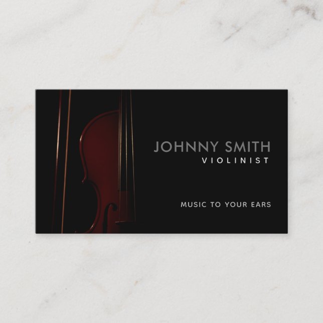 Violinist Slogans Business Cards (Front)