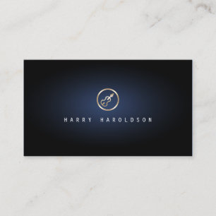 Violinist Violin Icon Blue Glow Music Business Card