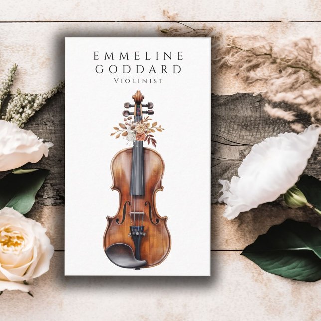 Violinist Violin Music Teacher Musician Business Card (Creator Uploaded)