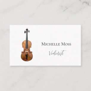 Violinist Violin Musician Elegant Professionall Business Card