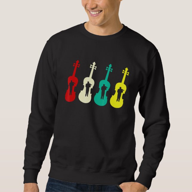Violinists String Instrument Violin Player Silhoue Sweatshirt (Front)