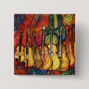 Violins 15 Cm Square Badge