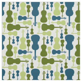 Violins - Blue and Green Fabric