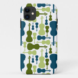 Violins - Blue and Green Pattern iPhone 11 Case
