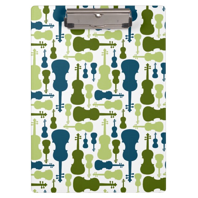 Violins - Blue and Green Pattern Clipboard (Front)