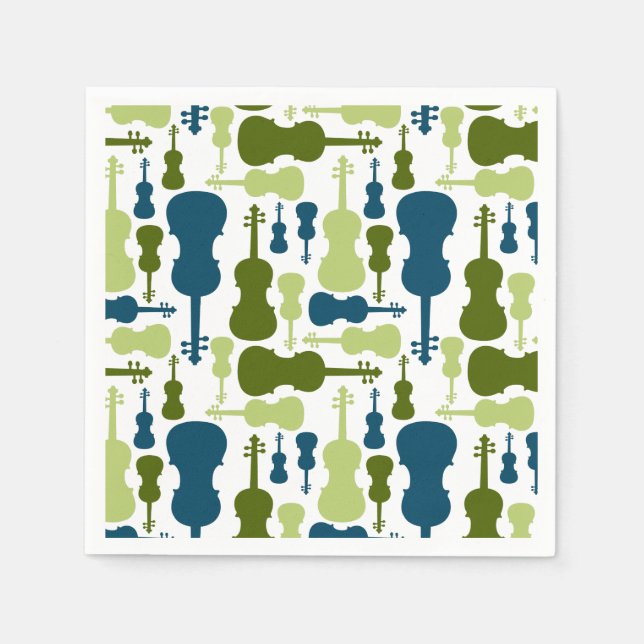 Violins - Blue and Green Pattern Napkin (Front)