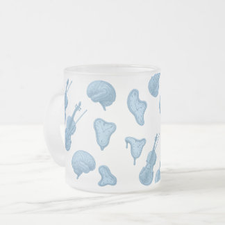 Violins, Brains and Melting Imperfect Clocks Frosted Glass Coffee Mug