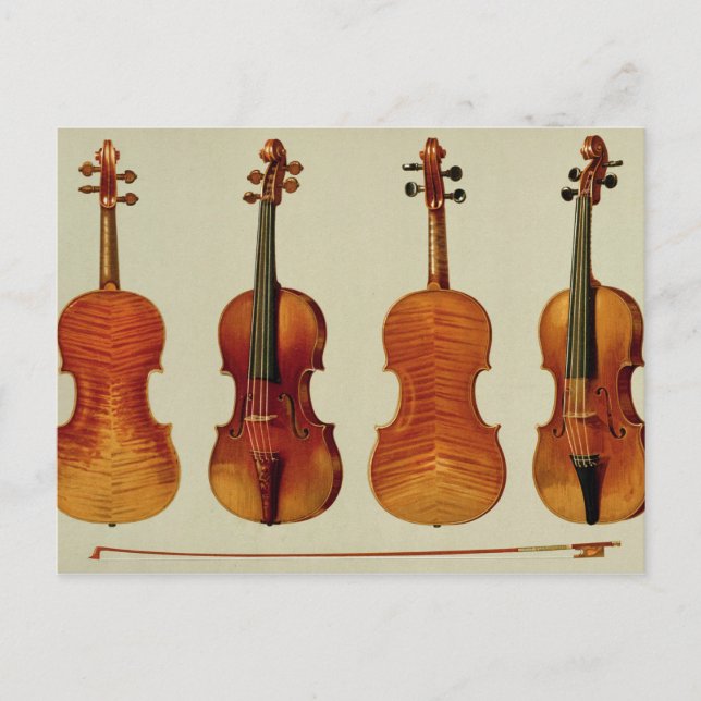 Violins (LtoR): the 'Alard' by Antonio Stradivariu Postcard (Front)
