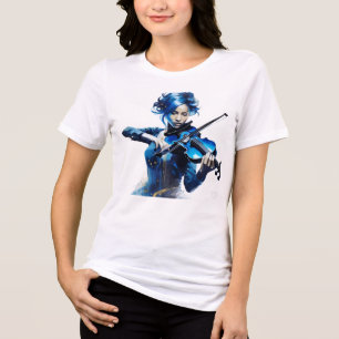 violon women t-shirt violin Tri-Blend shirt