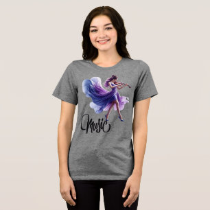 violon women t-shirt violin Tri-Blend shirt