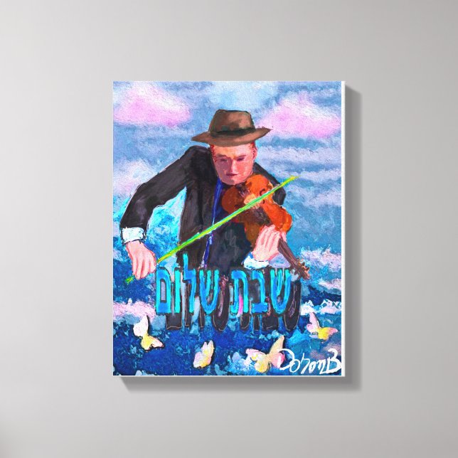 Violonist and Chabat Chabom Canvas Print (Front)