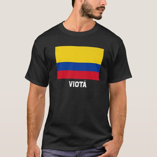 Viota Colombia Flag Emblem Escudo Bandera Crest T-Shirt (Front)