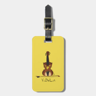 ViOWLin Violin Owl Music Instrument Bag Tag
