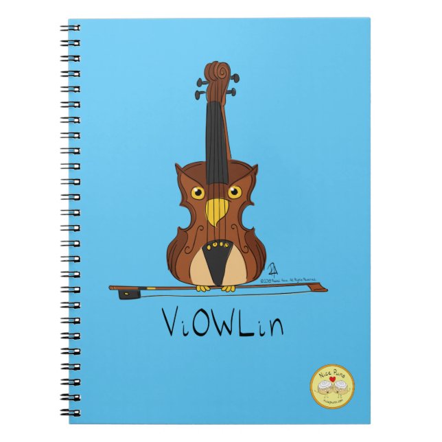 ViOWLin Violin Owl Music Notebook (Front)