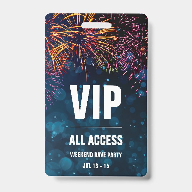 VIP All Access Event Pass | Fireworks Finale ID Badge (Front)