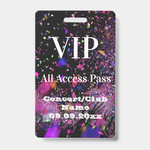 VIP All Access Name Photo Concert Club Party ID Badge