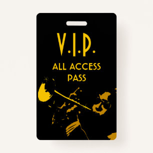 VIP All Access Pass at Musical Event Vertical ID Badge