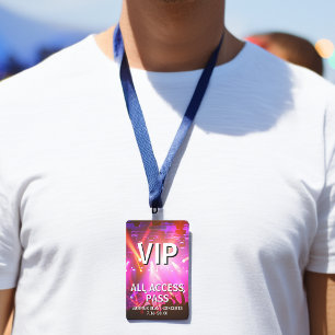 VIP All Access Pass Concert Event ID Badge