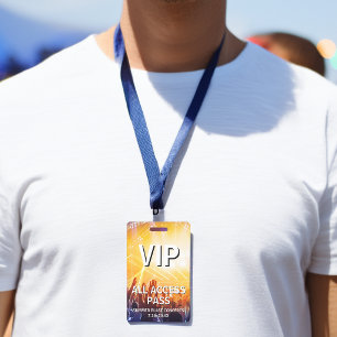 VIP All Access Pass Concert Event ID Badge