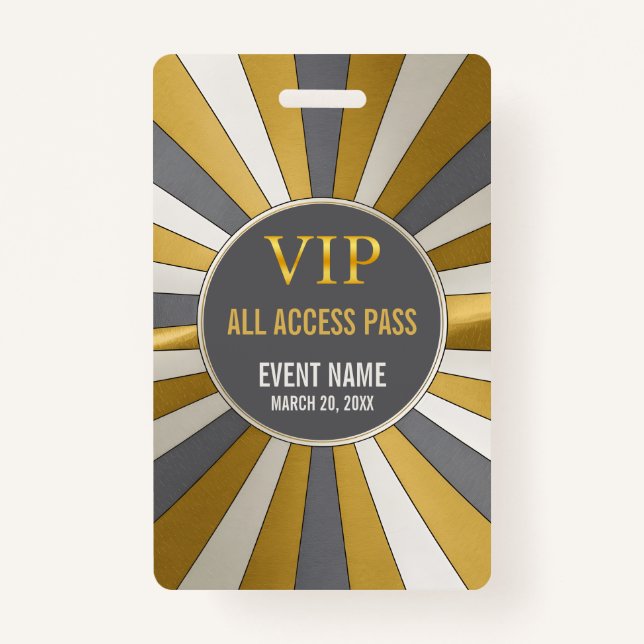 VIP All Access Pass Event ID Badge (Front)