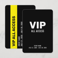 VIP All Access Pass Event ID Badge 3.5" x 5"
