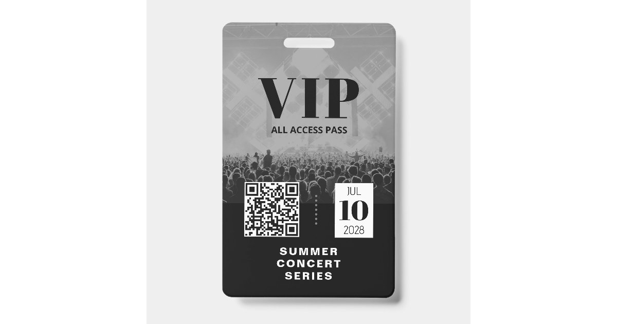 Vip Image Code Link VIP All Access QR Code Event Badge ID Badge | Zazzle