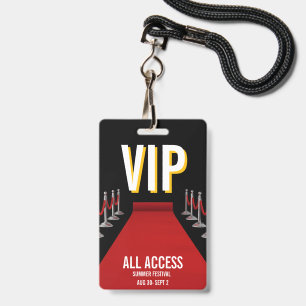 VIP All Access Red Carpet Spotlight Event ID Badge