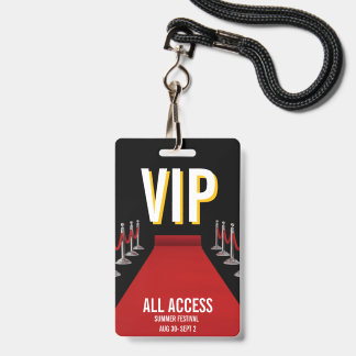 VIP All Access Red Carpet Spotlight Event ID Badge