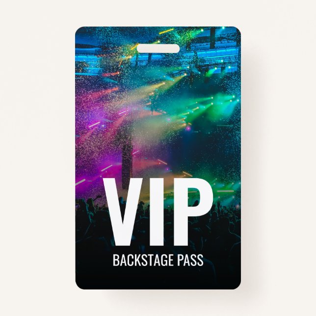 VIP Backstage Pass with QR Code ID ID Badge (Front)