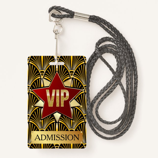 VIP BADGE ID BADGE (Front with Lanyard)