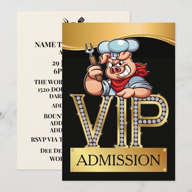VIP BBQ Admission Invitation (Front/Back)
