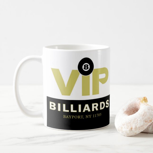 VIP Billiards Customized Coffee Mug (With Donut)