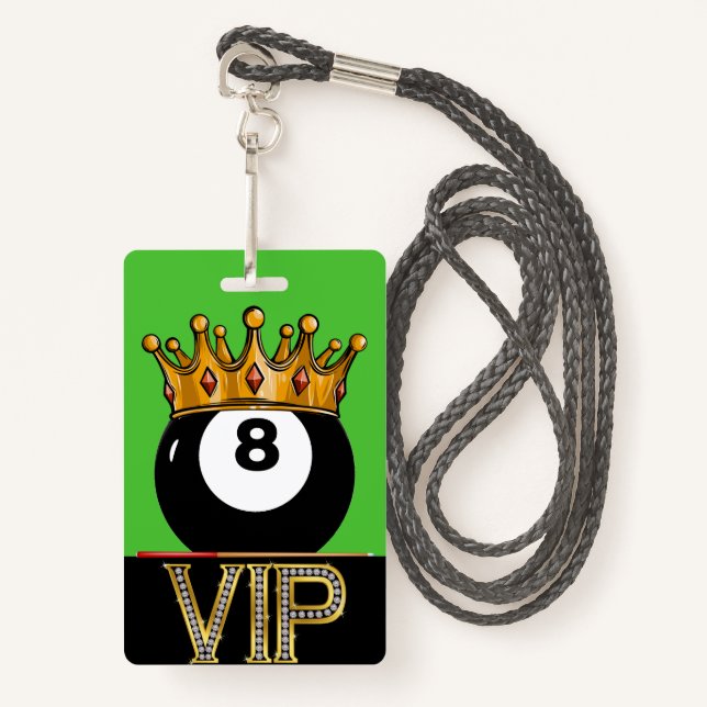 VIP Billiards - Snooker Lanyard Badge ID Badge (Front with Lanyard)