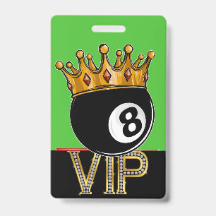 VIP Billiards - Snooker Lanyard Badge ID Badge